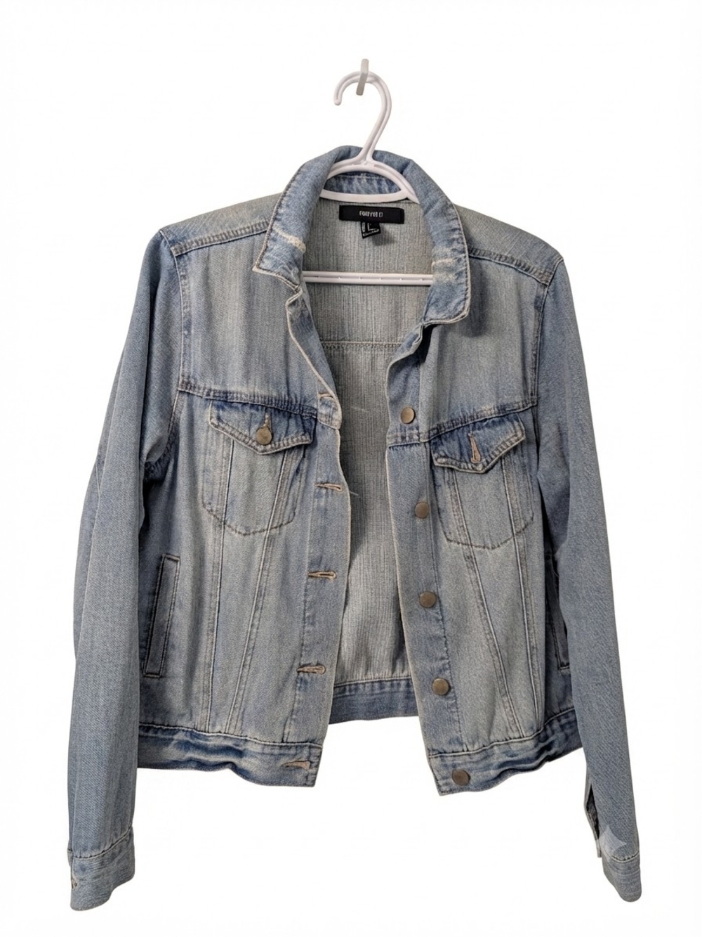 Classic Light Wash Denim Jean Jacket (Small) Forever 21